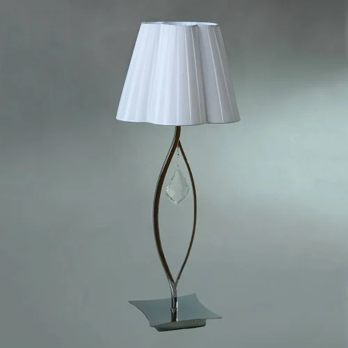 Настольная лампа BT03203/1 Chrome Ambiente by Brizzi белая 1 лампа, основание хром металл в стиле современный 